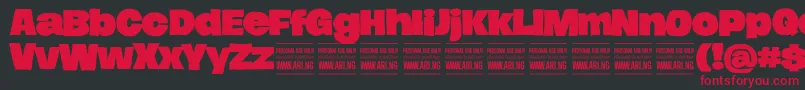 HierografsolidPersonal Font – Red Fonts on Black Background