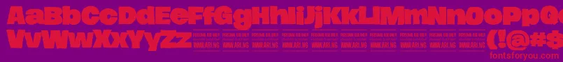 HierografsolidPersonal Font – Red Fonts on Purple Background