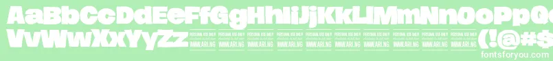 HierografsolidPersonal Font – White Fonts on Green Background