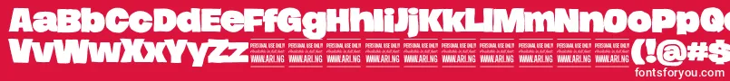 Czcionka HierografsolidPersonal – białe czcionki na czerwonym tle