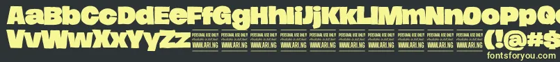 HierografsolidPersonal Font – Yellow Fonts on Black Background