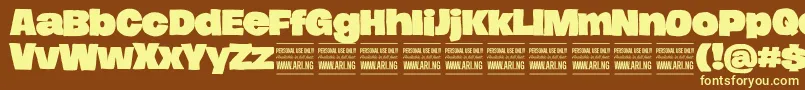 HierografsolidPersonal Font – Yellow Fonts on Brown Background