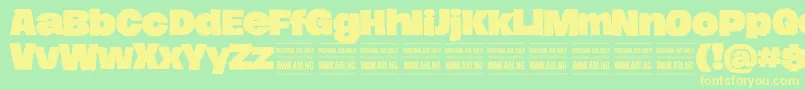 Шрифт HierografsolidPersonal – жёлтые шрифты на зелёном фоне