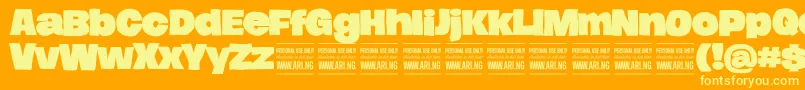 HierografsolidPersonal Font – Yellow Fonts on Orange Background