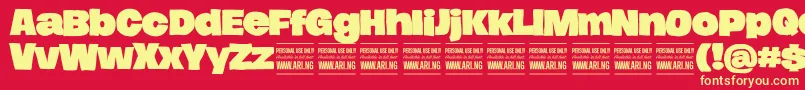 More about HierografsolidPersonal Font HierografsolidPersonal Font – Yellow Fonts on Red Background