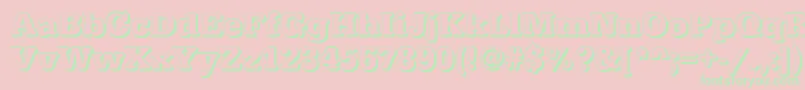 TypewritershBold Font – Green Fonts on Pink Background