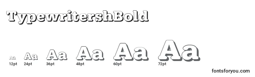 TypewritershBold Font Sizes