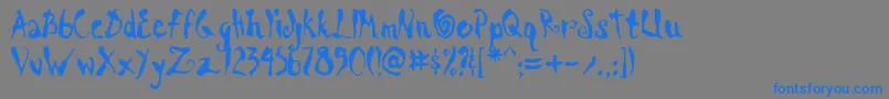 フォントScrawnKoi8Aoe – 灰色の背景に青い文字