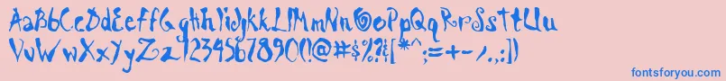 ScrawnKoi8Aoe Font – Blue Fonts on Pink Background