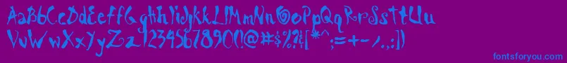 ScrawnKoi8Aoe Font – Blue Fonts on Purple Background