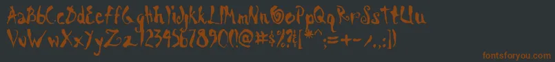 ScrawnKoi8Aoe Font – Brown Fonts on Black Background