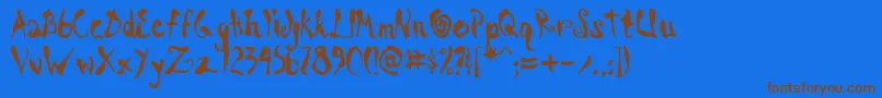 ScrawnKoi8Aoe Font – Brown Fonts on Blue Background