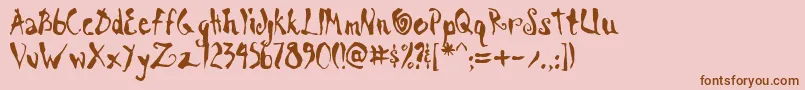 ScrawnKoi8Aoe Font – Brown Fonts on Pink Background