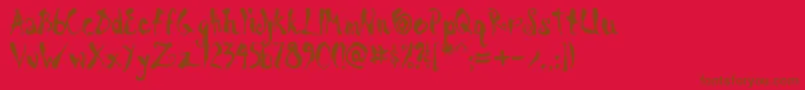 ScrawnKoi8Aoe Font – Brown Fonts on Red Background