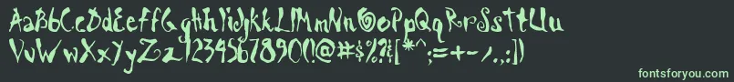 フォントScrawnKoi8Aoe – 黒い背景に緑の文字