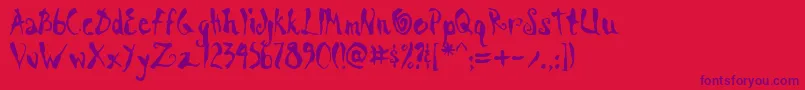 ScrawnKoi8Aoe Font – Purple Fonts on Red Background