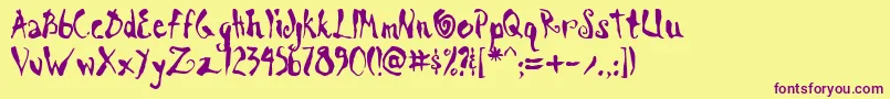 fuente ScrawnKoi8Aoe – Fuentes Moradas Sobre Fondo Amarillo