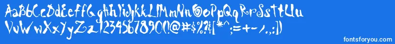 ScrawnKoi8Aoe Font – White Fonts on Blue Background