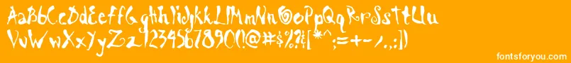 ScrawnKoi8Aoe Font – White Fonts on Orange Background