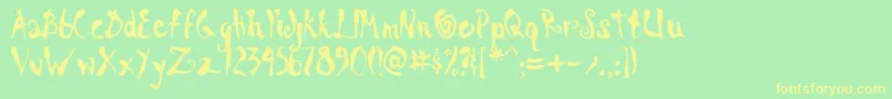 ScrawnKoi8Aoe Font – Yellow Fonts on Green Background