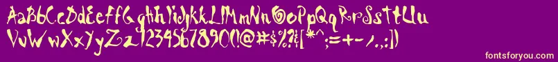 ScrawnKoi8Aoe Font – Yellow Fonts on Purple Background