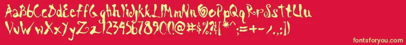 ScrawnKoi8Aoe Font – Yellow Fonts on Red Background