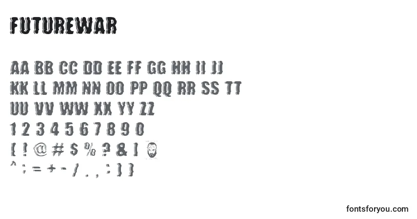 Czcionka FutureWar – alfabet, cyfry, specjalne znaki