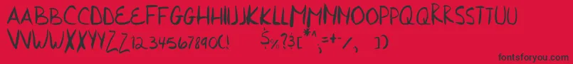 HurriedHand Font – Black Fonts on Red Background