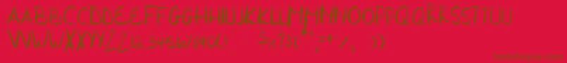HurriedHand Font – Brown Fonts on Red Background