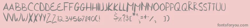 HurriedHand-Schriftart – Graue Schriften auf rosa Hintergrund