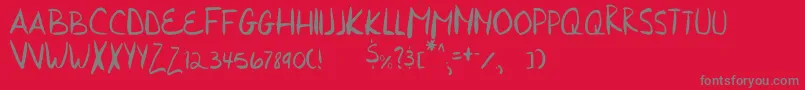HurriedHand Font – Gray Fonts on Red Background