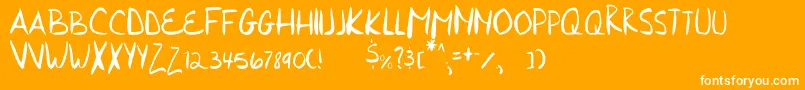 HurriedHand Font – White Fonts on Orange Background