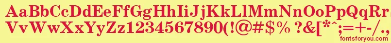 SchoolBold Font – Red Fonts on Yellow Background