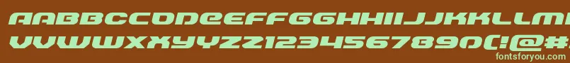 Annapolisexpandital-fontti – vihreät fontit ruskealla taustalla