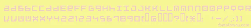 Beatbox ffy-Schriftart – Rosa Schriften auf gelbem Hintergrund
