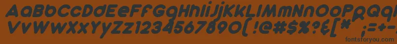フォントDunkinSansItalic – 黒い文字が茶色の背景にあります