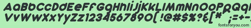 フォントDunkinSansItalic – 緑の背景に黒い文字