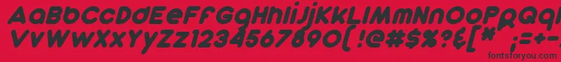 DunkinSansItalic-fontti – mustat fontit punaisella taustalla