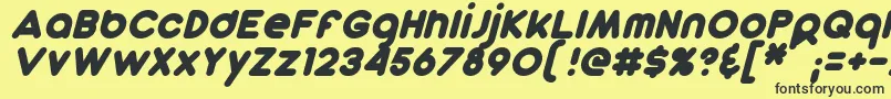 DunkinSansItalic-fontti – mustat fontit keltaisella taustalla