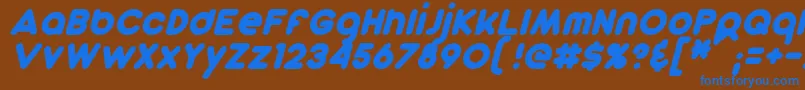 DunkinSansItalic-fontti – siniset fontit ruskealla taustalla
