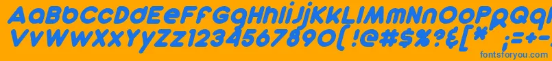 DunkinSansItalic Font – Blue Fonts on Orange Background