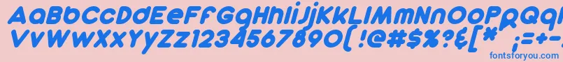 Czcionka DunkinSansItalic – niebieskie czcionki na różowym tle