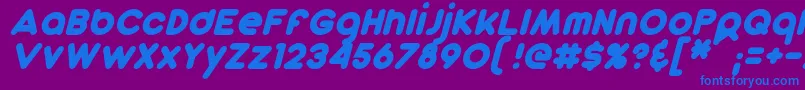 Czcionka DunkinSansItalic – niebieskie czcionki na fioletowym tle
