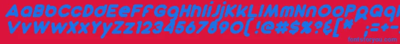 Шрифт DunkinSansItalic – синие шрифты на красном фоне