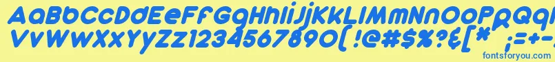 Шрифт DunkinSansItalic – синие шрифты на жёлтом фоне