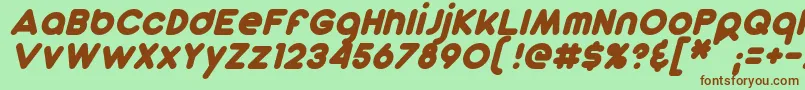 Czcionka DunkinSansItalic – brązowe czcionki na zielonym tle