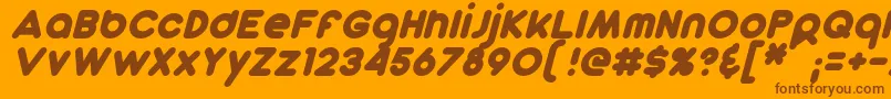 DunkinSansItalic-Schriftart – Braune Schriften auf orangefarbenem Hintergrund