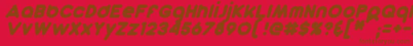 DunkinSansItalic-fontti – ruskeat fontit punaisella taustalla