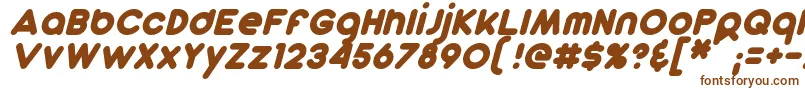 フォントDunkinSansItalic – 白い背景に茶色のフォント