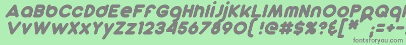 フォントDunkinSansItalic – 緑の背景に灰色の文字